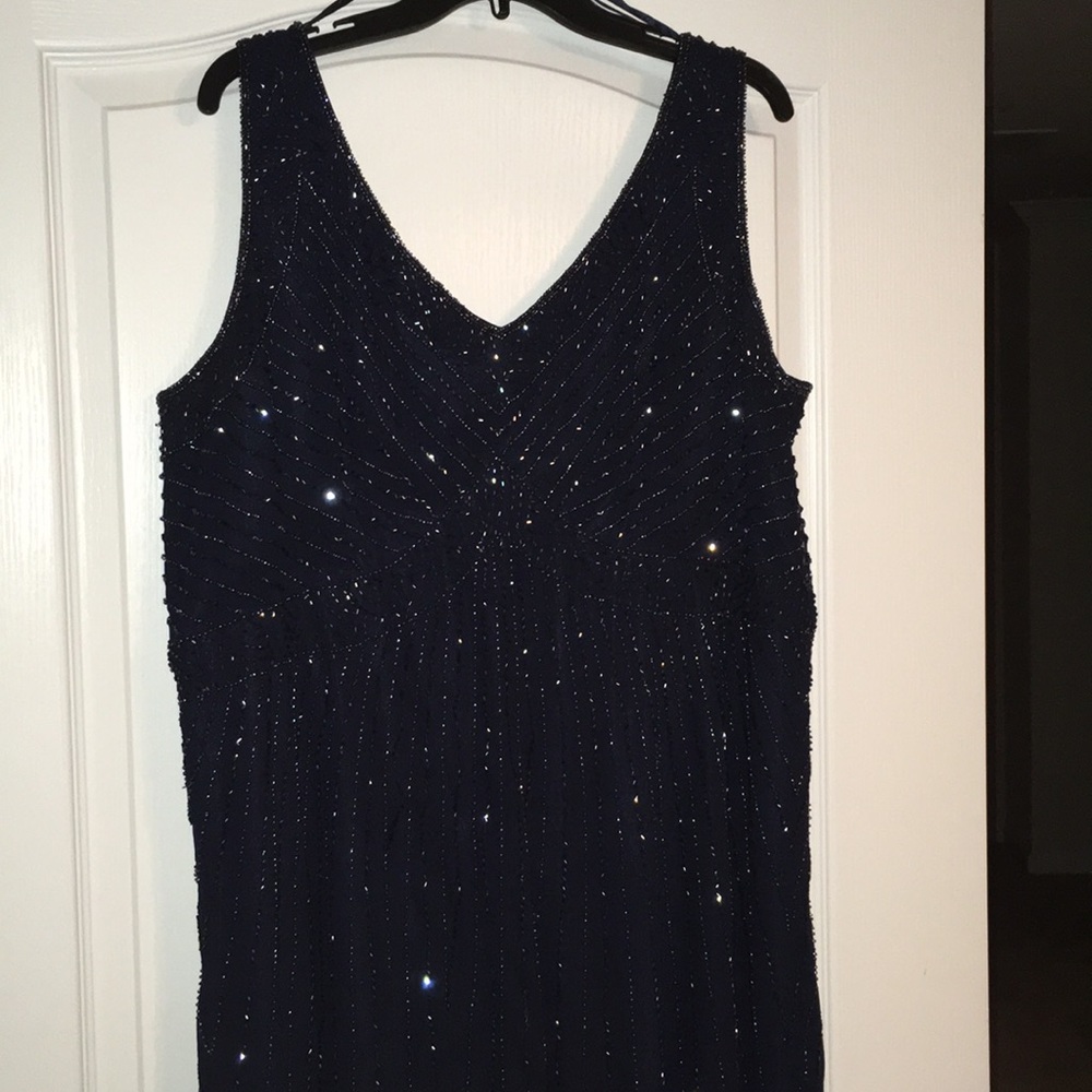 Beautiful beaded cocktail dress in navy